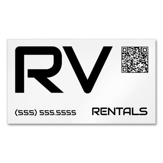 🔥 RV Rentals Aangepaste QR Magnetisch Visitekaartje (Voorkant)