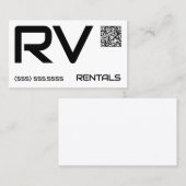 🏕️ RV Rentals Aangepaste QR Visitekaartje (Voorkant / Achterkant)