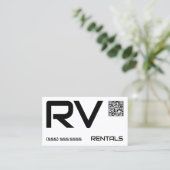 🏕️ RV Rentals Aangepaste QR Visitekaartje (Staand voorkant)