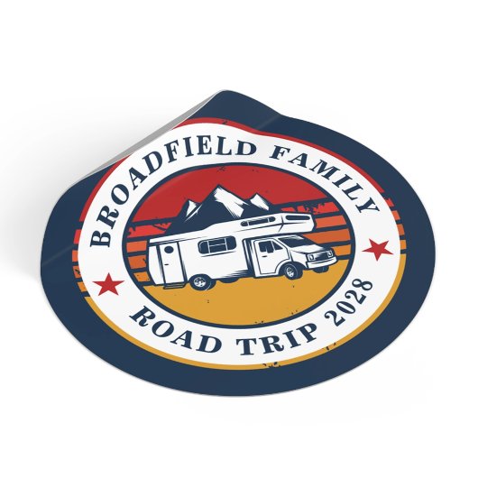 RV Road Trip mam Matching Family Vacking Ronde Sticker