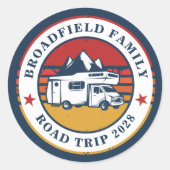 RV Road Trip mam Matching Family Vacking Ronde Sticker (Voorkant)