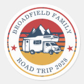 RV Road Trip Matching Family Camping Vacking Ronde Sticker (Voorkant)
