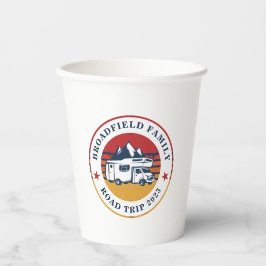 RV Road Trip Papa Matching Familie Zomer Vakantie Papieren Bekers (Voorkant)