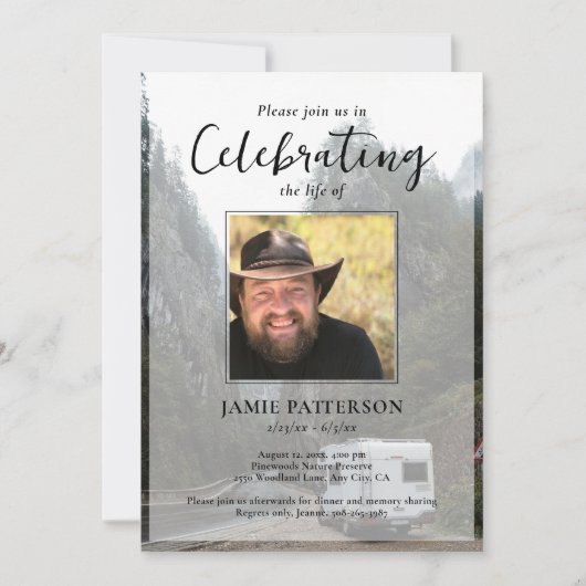 RV RVer Camper Celebration of Life, Funeral Photo Kaart (Voorkant)