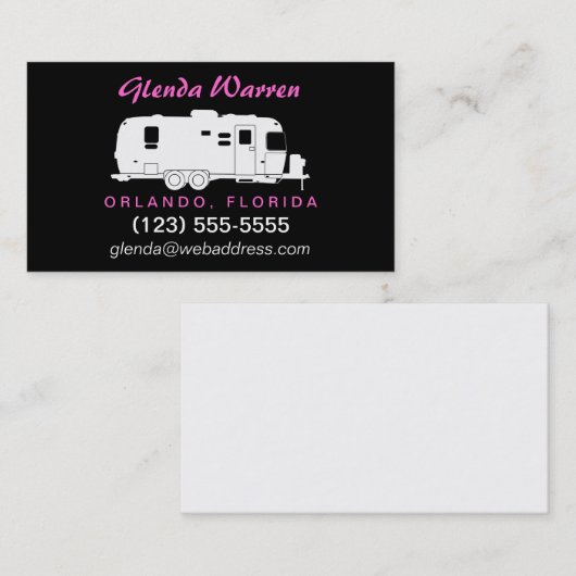 RV Silhouette Calling Card Contactkaartje (Voorkant / Achterkant)