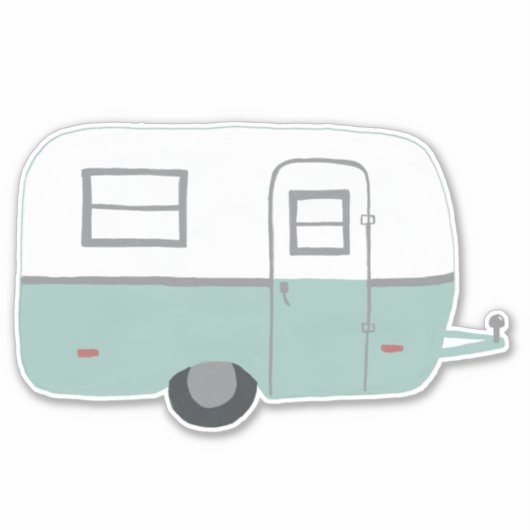  RV-trailer Camper Cute Drawing Art Sticker (Voorkant)