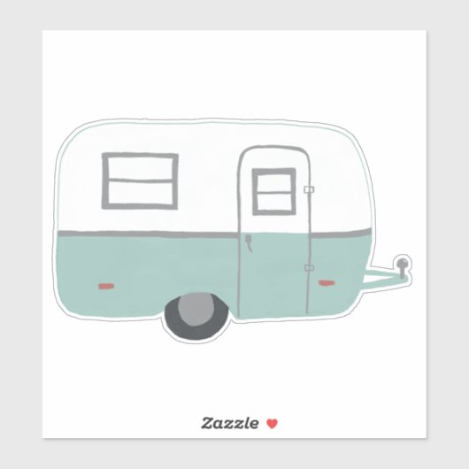  RV-trailer Camper Cute Drawing Art Sticker (Vel)