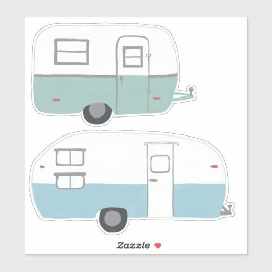  RV-trailer Camper set van 2 tekenkunst Sticker (Vel)