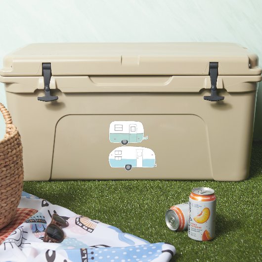 RV-trailer Camper set van 2 tekenkunst Sticker (Koeler)
