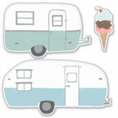  RV-trailer Camper set van 3 tekenkunst Sticker (Voorkant)