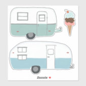  RV-trailer Camper set van 3 tekenkunst Sticker (Vel)