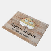 RV Trailer Happy Campers Gepersonaliseerde Familie Deurmat (Schuin)