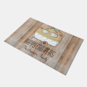 RV Trailer Happy Campers Gepersonaliseerde Familie Deurmat (Schuin)