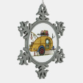 RV trappendienst met trappendienst Tin Sneeuwvlok Ornament (Links)