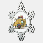 RV trappendienst met trappendienst Tin Sneeuwvlok Ornament (Rechts)