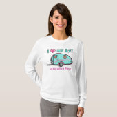RV-travelaanhangwagen met scharnierinrichting T-shirt (Voorkant volledig)