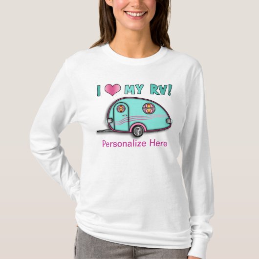 RV-travelaanhangwagen met scharnierinrichting T-shirt (Voorkant)
