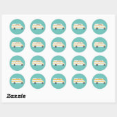 RV Van Motorhome Campervan Cute Drawing Ronde Sticker (Vel)