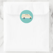 RV Van Motorhome Campervan Cute Drawing Ronde Sticker (Tas)
