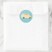 RV Van Motorhome Campervan Cute Drawing Ronde Sticker (Tas)