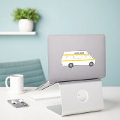  RV Van Motorhome Campervan Cute Drawing Sticker (Laptop op bureau)