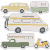  RV Van Motorhome Campervan Cute Drawing Sticker (Voorkant)