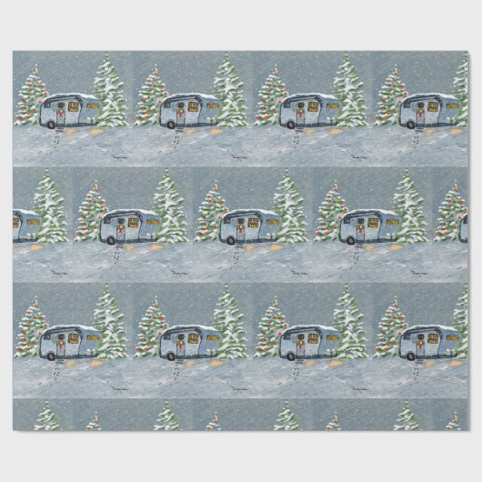RV voltijds in de winter Cadeaupapier (Vlak)