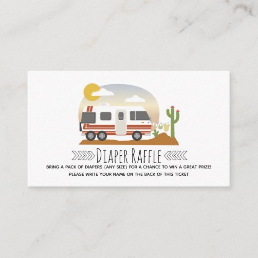  RV-woestijnBaby shower, luierspoeling Informatiekaartje (Voorkant)