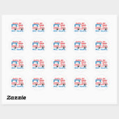 RV zal Amerika reizen Ronde Sticker (Vel)