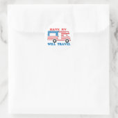 RV zal Amerika reizen Ronde Sticker (Tas)
