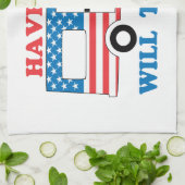 RV zal Amerika reizen Theedoek (Gevouwen)