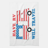 RV zal Amerika reizen Theedoek (Verticaal)