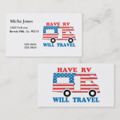 RV zal Amerika reizen Visitekaartje (Voorkant / Achterkant)