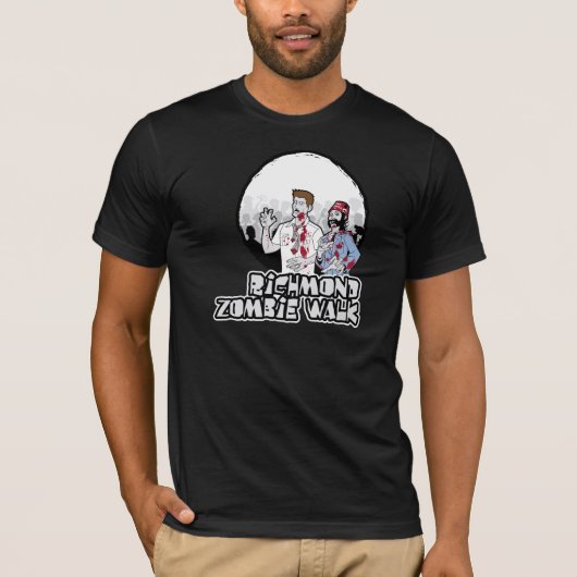 rva zombie wandelt american apparel donkere kleure t-shirt (Voorkant)