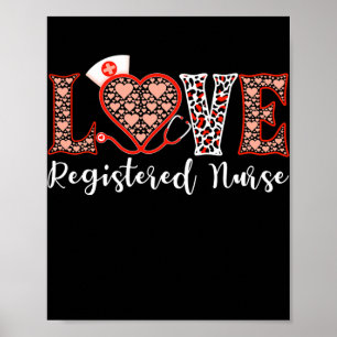 RvE: Geregistreerde zuster Love Heart Stethoscoop  Poster