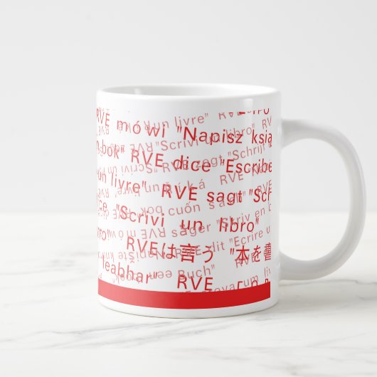 RVE zegt: "Schrijf een boek" Jumbo Mok (Rechts)