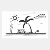 RVing aan de kust Rechthoekige Sticker (Voorkant)