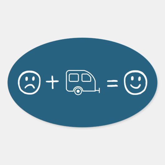 RVing maakt je gelukkig Ovale Sticker (Voorkant)