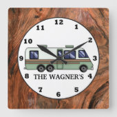 RVing voegt naamwandklok toe Vierkante Klok (Voorkant)