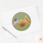 RVN-service met groene vlaggen Ronde Sticker (Envelop)