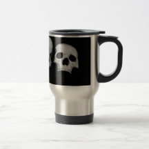 RVS 450 ml Reis-/Forensenmok met SKULL