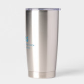 RVS-beker met blauwe AMBS-logo Geïsoleerde Drinkbeker (Links)