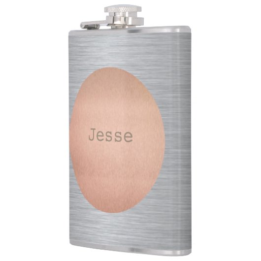 RVS- en koperen flacon met monogram (Links)