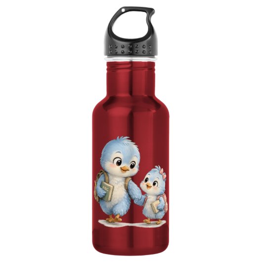 RVS-fles Blue Bird voor water Waterfles (Voorkant)