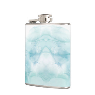 Rvs-fles met een abstract aquarel heupfles