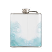 Rvs-fles met een abstract aquarel heupfles (Achterkant)