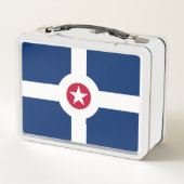 RVS lunchbox met vlag van Indianapolis (Achterkant)