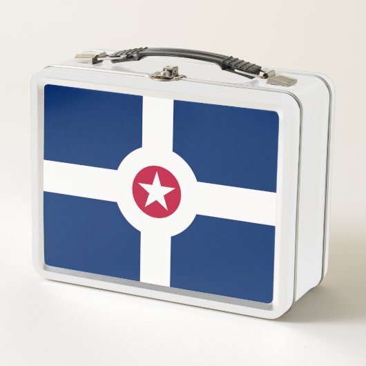 RVS lunchbox met vlag van Indianapolis (Voorkant)