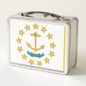 RVS lunchdoos met de vlag van Rhode Island (Achterkant)