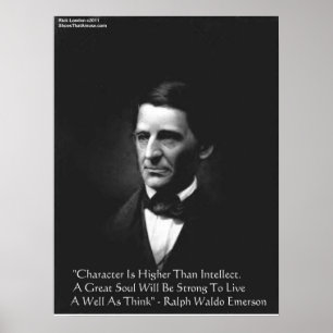 RW Emerson Intellect & Karakter Citaat Posters